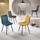 4 sillas de salón con asientos tapizados en tela de diferentes colores - Impeto viadurini