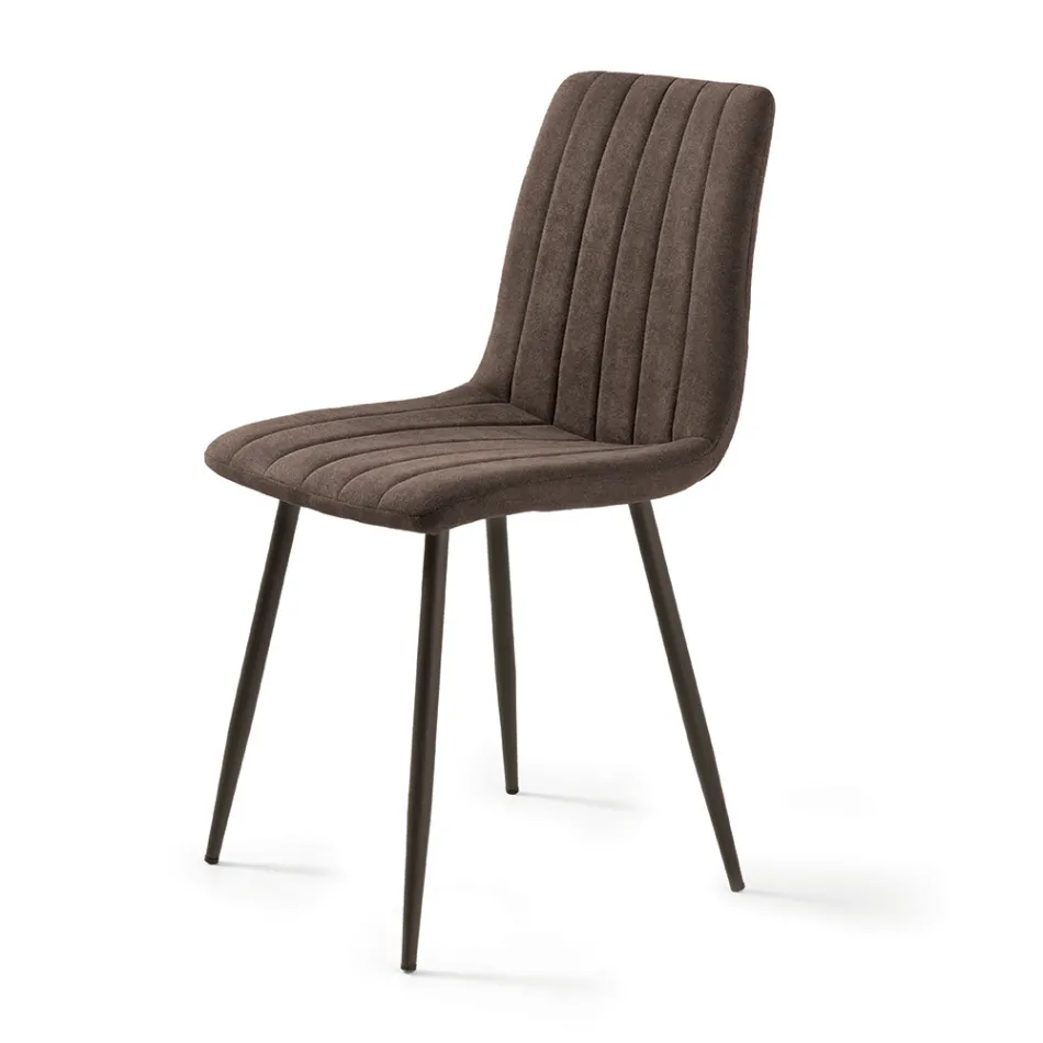 4 sillas de salón con asientos tapizados en tela de diferentes colores - Impeto viadurini