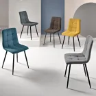 4 sillas de salón con asientos de tela en diferentes colores - Actual viadurini
