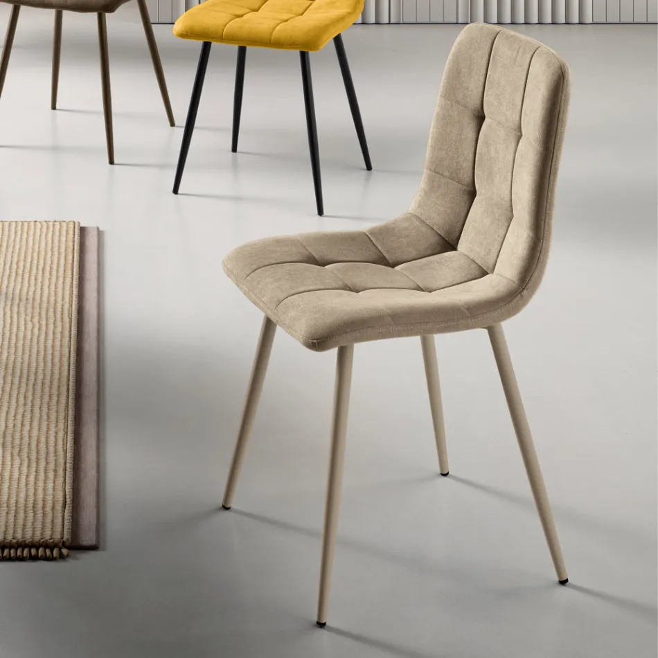 4 sillas de salón con asientos de tela en diferentes colores - Actual viadurini