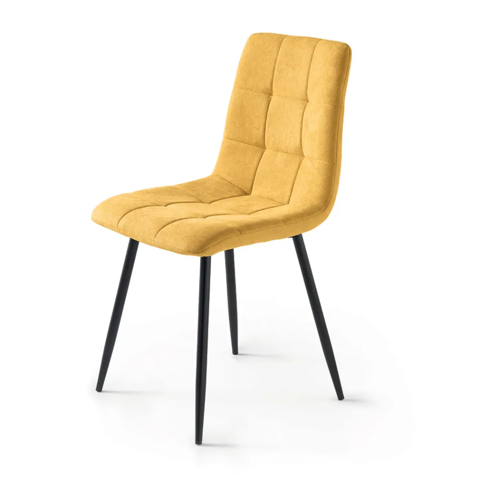 4 sillas de salón con asientos de tela en diferentes colores - Actual viadurini