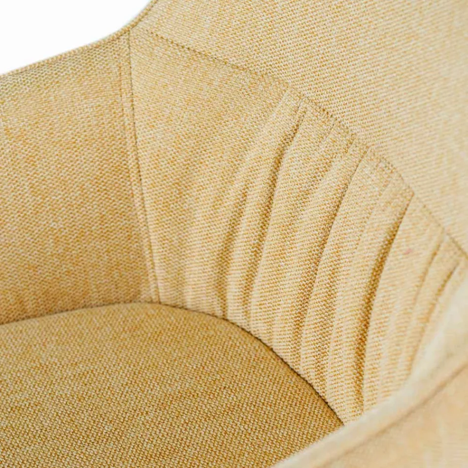 4 Sillas de Salón con Asiento de Tela y Estructura y Patas de Metal - Pino viadurini