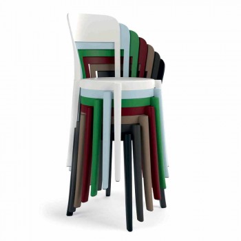 4 sillas de polipropileno apilables para exterior Made in Italy Design - Alexus