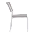 4 sillas de jardín apilables de aluminio y cuerda - Lunaris viadurini