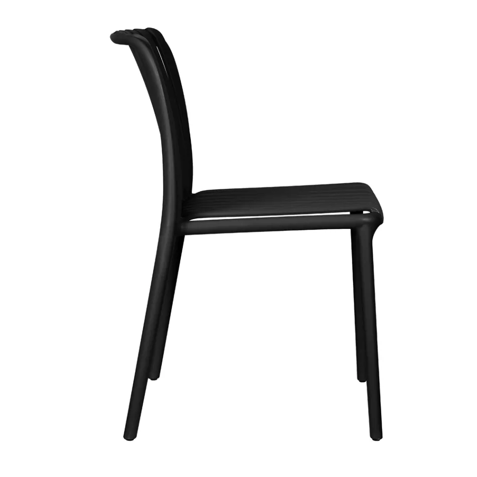 4 sillas de jardín apilables de polipropileno y fibra de vidrio - Orelia viadurini