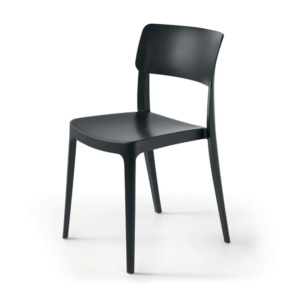 4 sillas apilables de polipropileno para salón en diferentes colores - Slancio viadurini