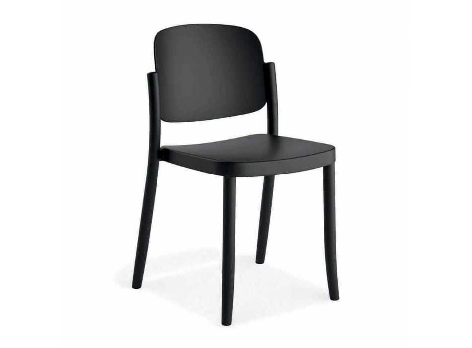 4 sillas de exterior modernas apilables en polipropileno Made in Italy - Bernetta viadurini