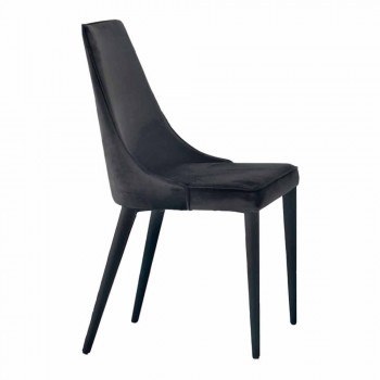 4 sillas modernas de acero con asiento tapizado de terciopelo Made in Italy - Nirvana