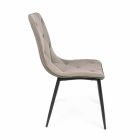 4 sillas modernas tapizadas en cuero sintético con base de acero Homemotion - Daisa viadurini