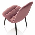 4 sillas de comedor en terciopelo rosa, gris o aguamarina - Ciga viadurini