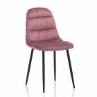 4 sillas de comedor en terciopelo rosa, gris o aguamarina - Ciga viadurini