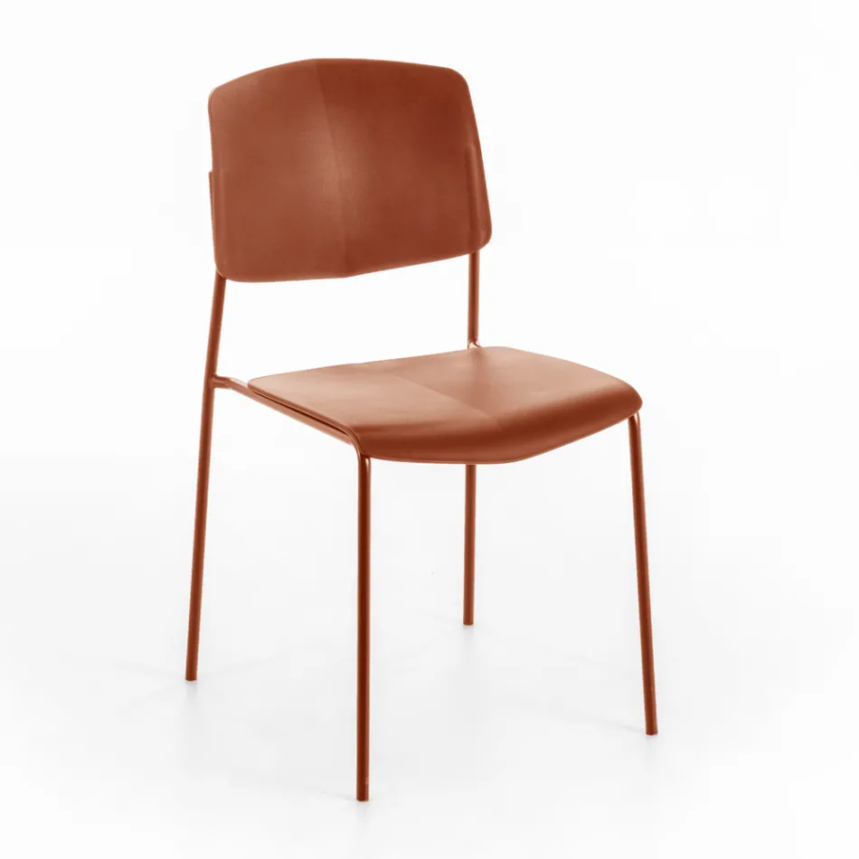 4 Sillas Realizadas con Asiento de Polipropileno de Diferentes Acabados y Metal - Daiquiri viadurini