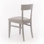 4 Sillas Realizadas con Asiento de Polipiel, Estructura y Patas de Madera Lacada - Taikiri viadurini