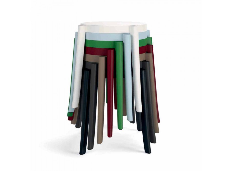 Diseño de 4 taburetes apilables para exterior en polipropileno Made in Italy - Anona viadurini