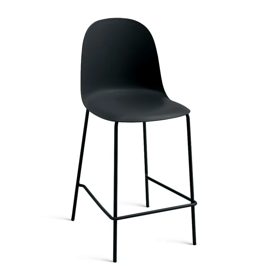 4 taburetes para salón de polipropileno con estructura metálica - Dinamo viadurini