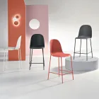 4 taburetes para salón de polipropileno con estructura metálica - Dinamo viadurini