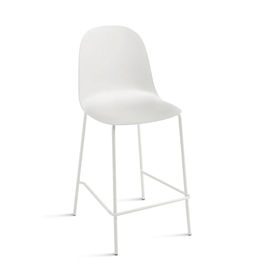 4 taburetes para salón de polipropileno con estructura metálica - Dinamo viadurini