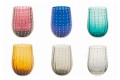 12 vasos de vidrio de colores y modernos para un servicio elegante de agua - Persia