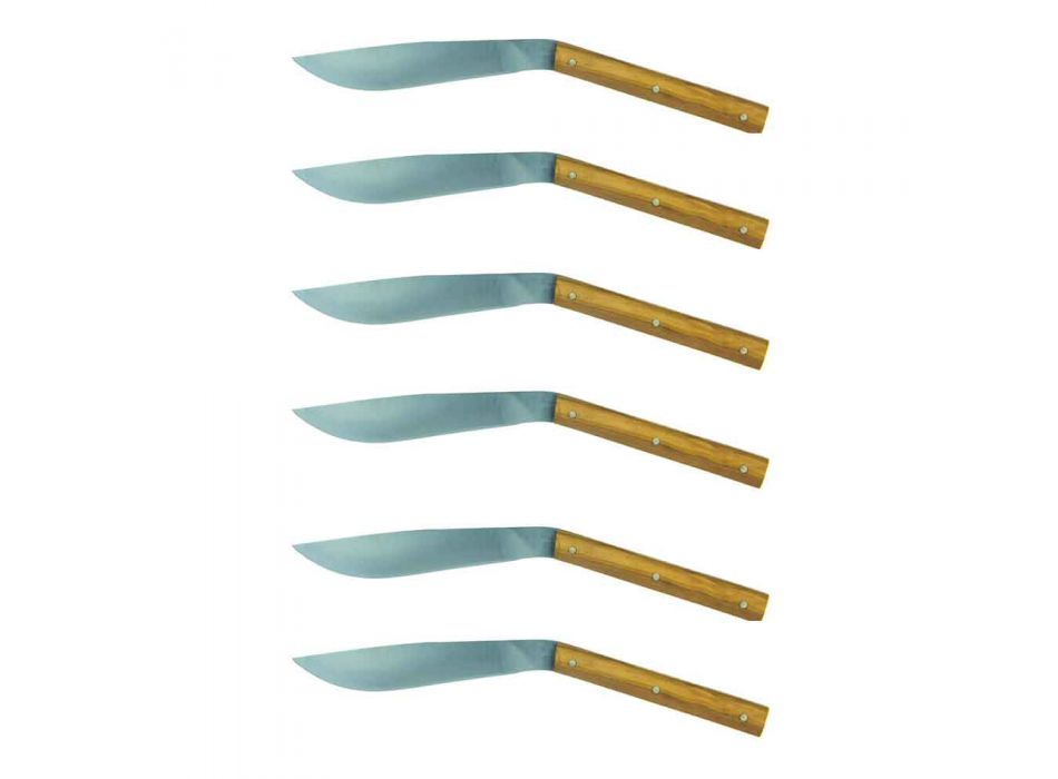 6 cuchillos ergonómicos para carne con hoja de acero Made in Italy - Shark viadurini