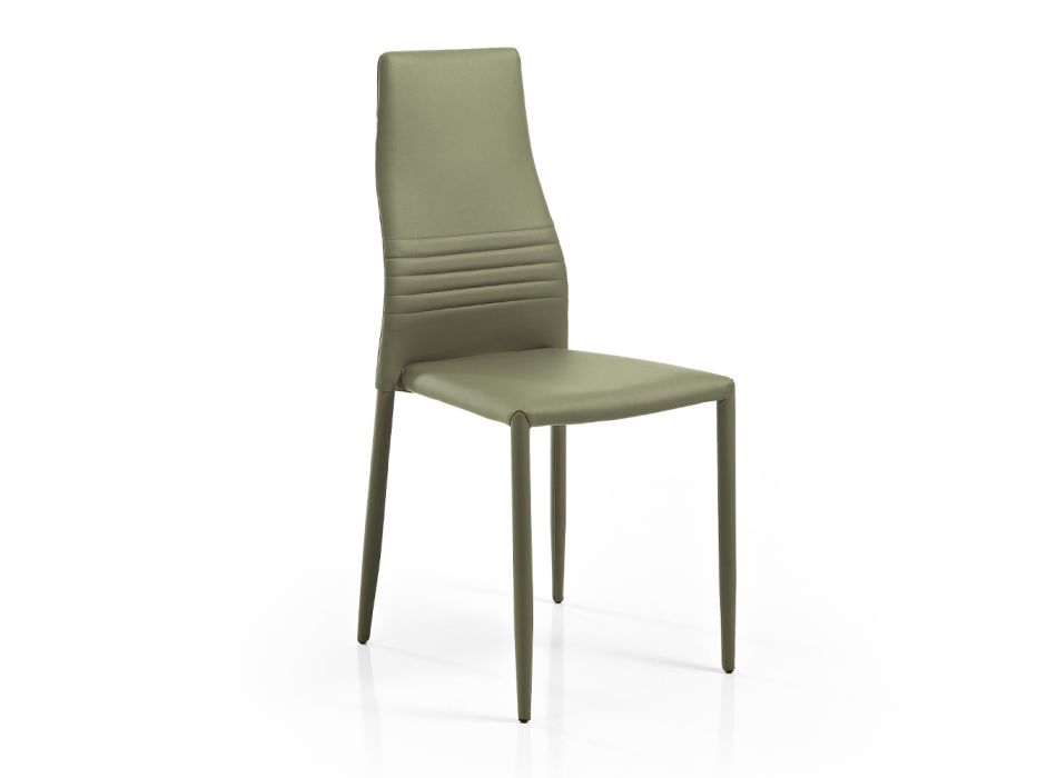 6 sillas apilables en piel sintética de colores de diseño moderno para el salón - Mérida viadurini