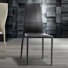 6 sillas apilables en piel sintética de colores de diseño moderno para el salón - Mérida viadurini