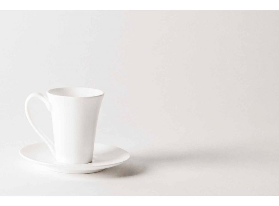 6 tazas de café de porcelana con cafetera y azucarero - Romilda viadurini