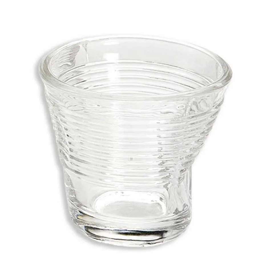 6 tazas de café con vasos arrugados en vidrio de diseño coloreado - Sarabi viadurini