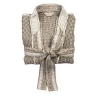 Albornoz kimono de lujo en lino y algodón, 2 acabados Made in Italy - Kleone viadurini