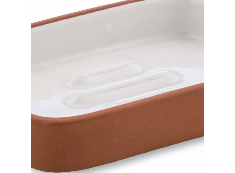 Accesorios de baño independientes en terracota y cerámica blanca - Terracota viadurini