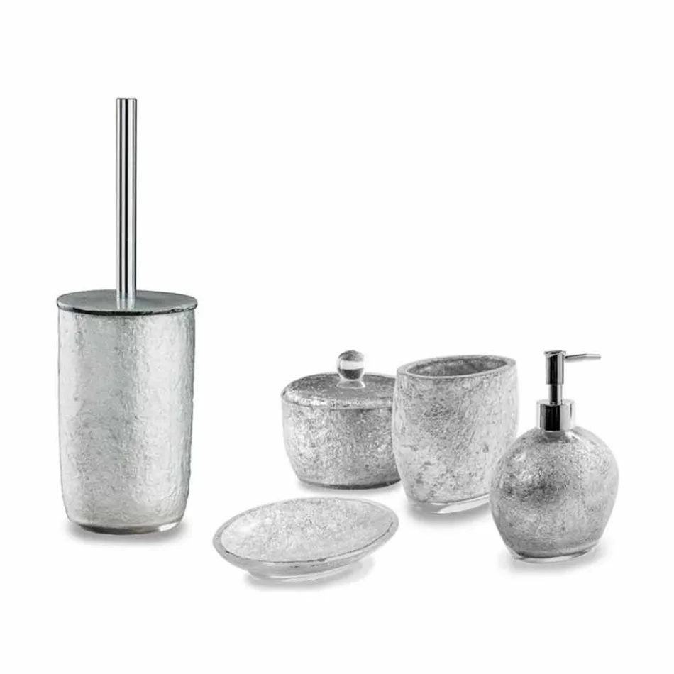 Accesorios de Baño en Resina Recubierta en Pan de Plata - Argentina viadurini