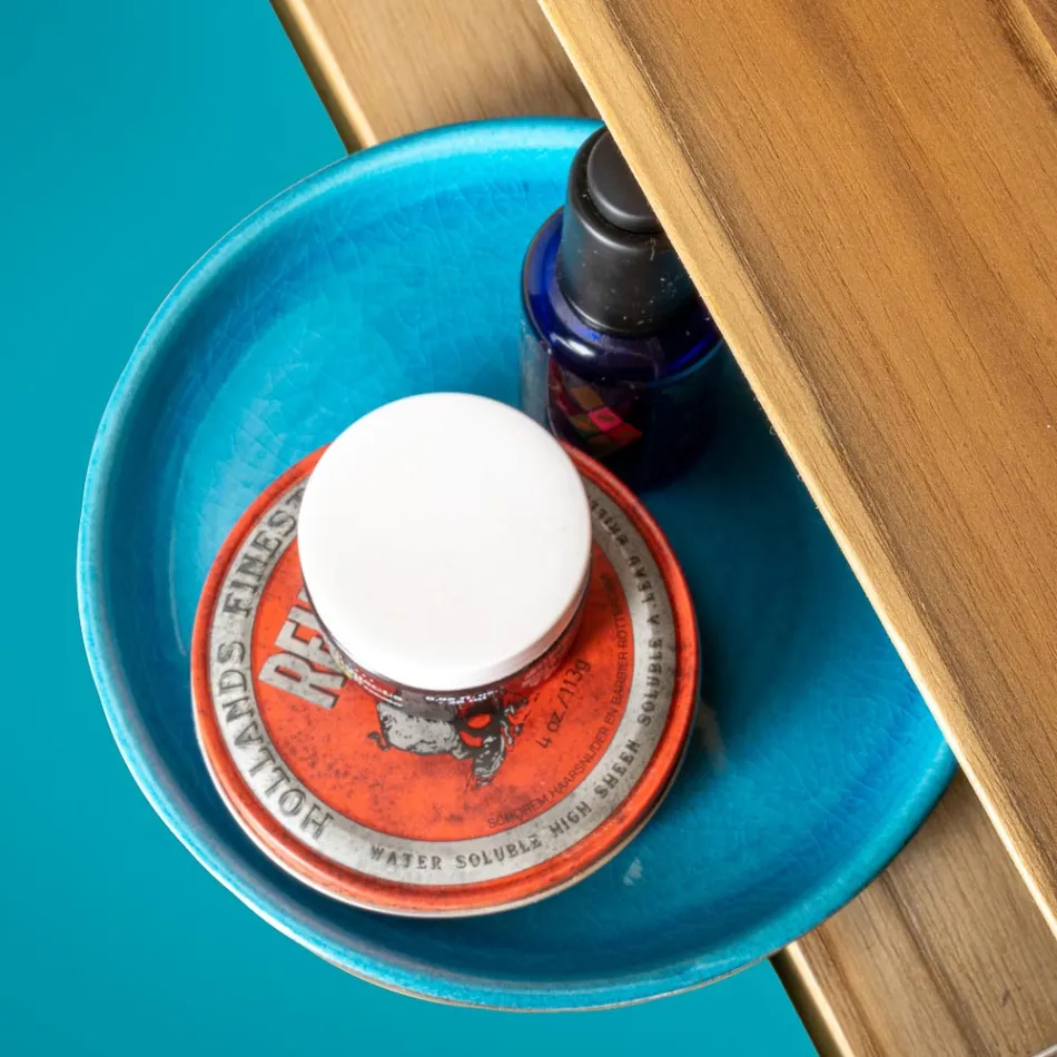 Accesorios de baño modernos en arcilla azul Made in Italy - Antonella viadurini