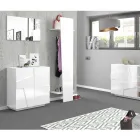 Perchero de entrada de diseño en madera blanca, pizarra u hormigón - Fjona viadurini