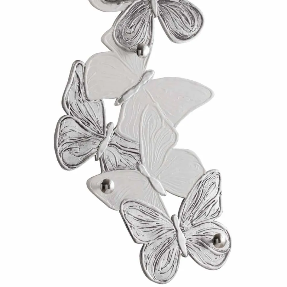 Percha de pared con diseño de mariposas 5pomelli made in Italy Brice viadurini
