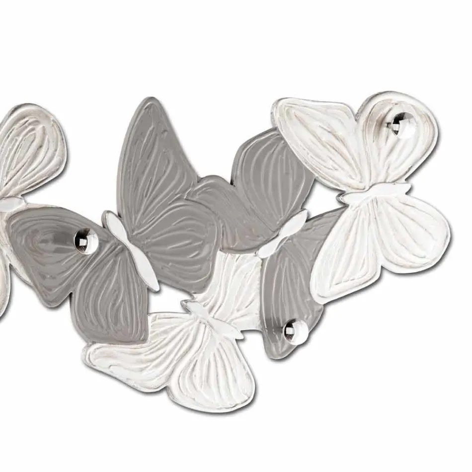 Percha de pared con diseño de mariposas 5pomelli made in Italy Brice viadurini
