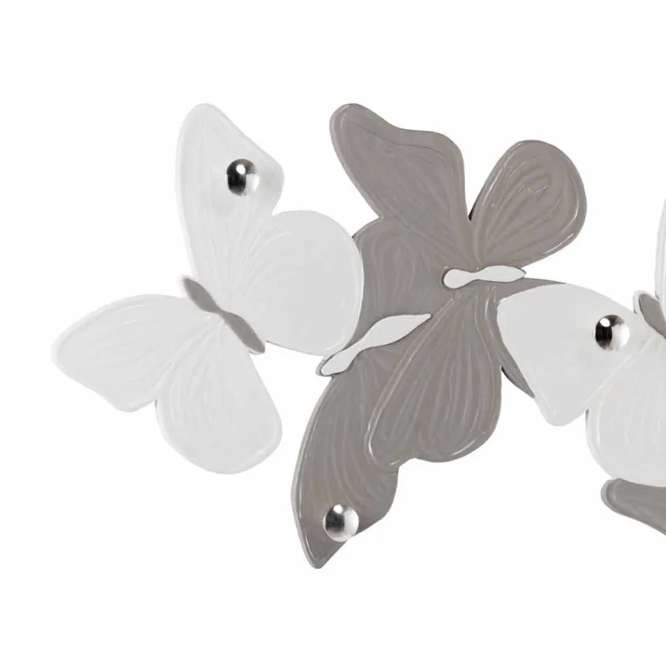 Percha de pared con diseño de mariposas 5pomelli made in Italy Brice viadurini
