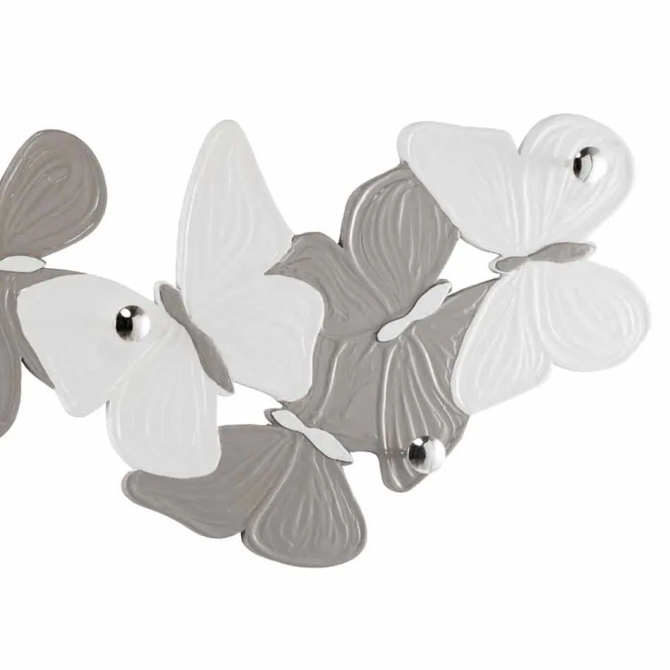 Percha de pared con diseño de mariposas 5pomelli made in Italy Brice viadurini