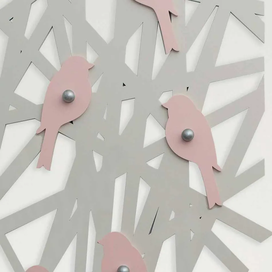 Perchero de pared en madera coloreada con un diseño moderno - Alberuccell viadurini