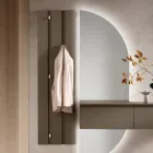 Perchero de pared de melamina lacada con cinco ganchos metálicos - Lunis viadurini
