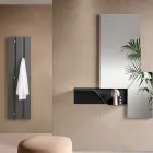 Perchero de pared de melamina lacada con cinco ganchos metálicos - Lunis viadurini