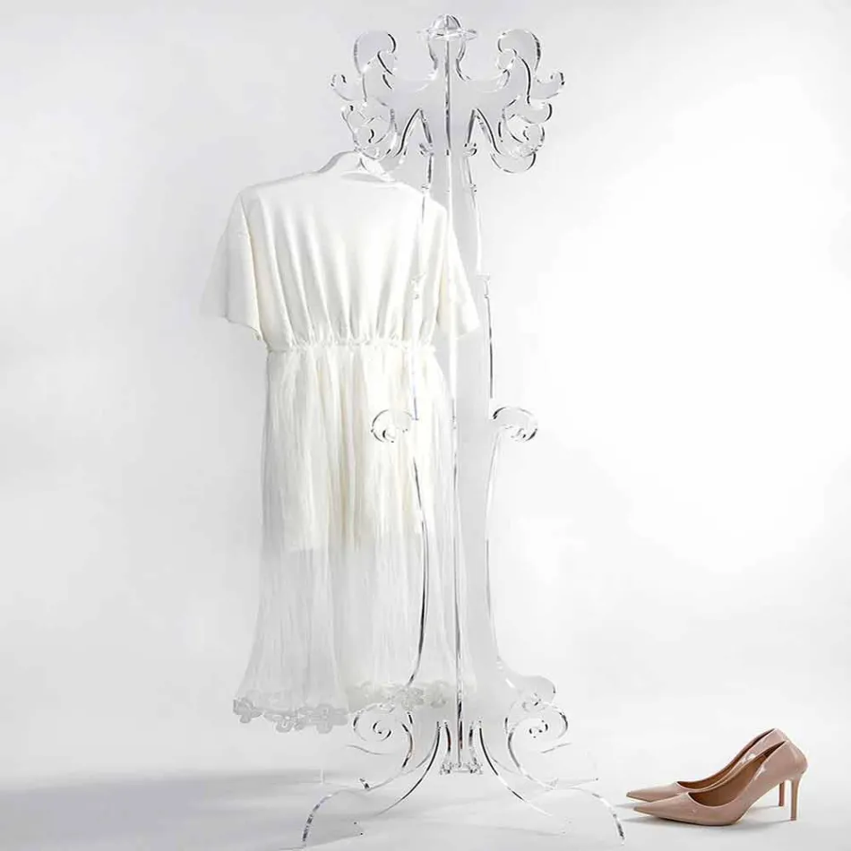 Perchero de pie, diseño clásico, en plexiglás Giave viadurini