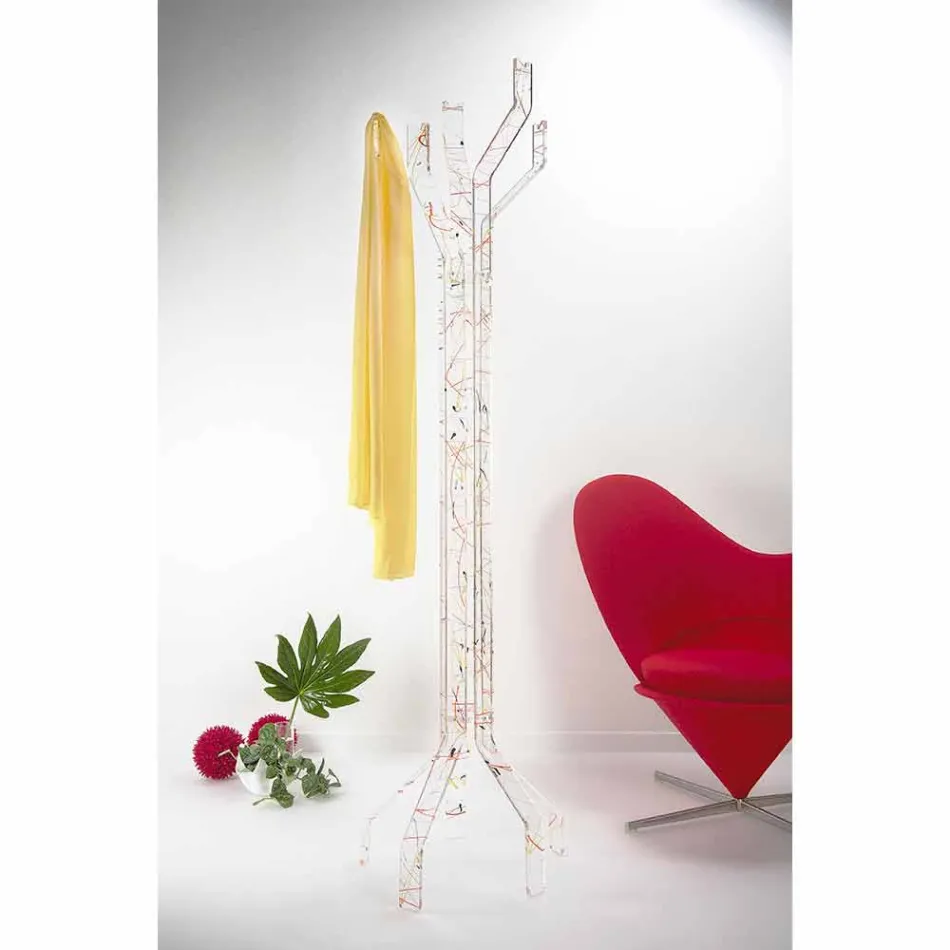 Percha de pie multicolor moderna hecha en Italia, Andrea viadurini