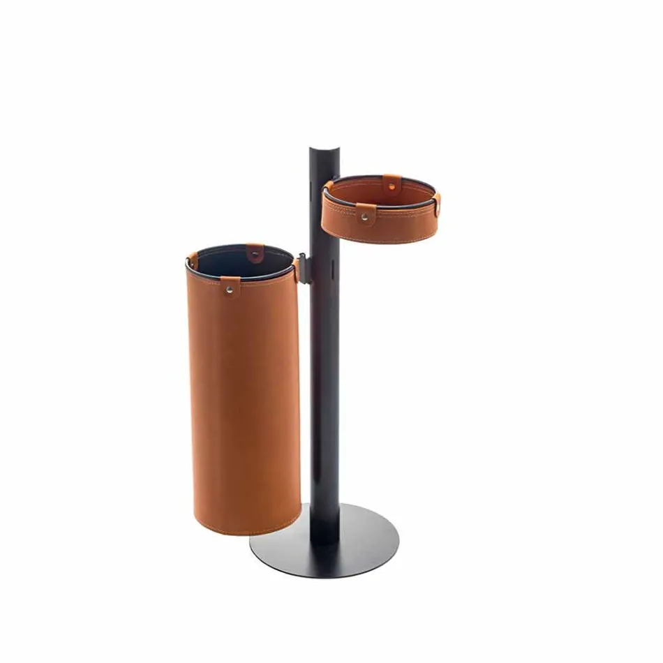 Percha de cuero de diseño moderno en cuero Made in Italy - Adelfo viadurini