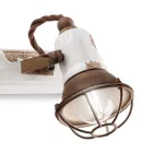 Aplique con 2 Focos Industriales Artesanales en Hierro y Cerámica - Loft viadurini