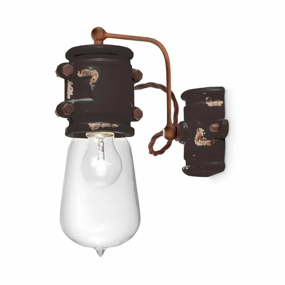 centro de atención Applique hecho a mano de cerámica de estilo urbano Bet Ferroluce viadurini