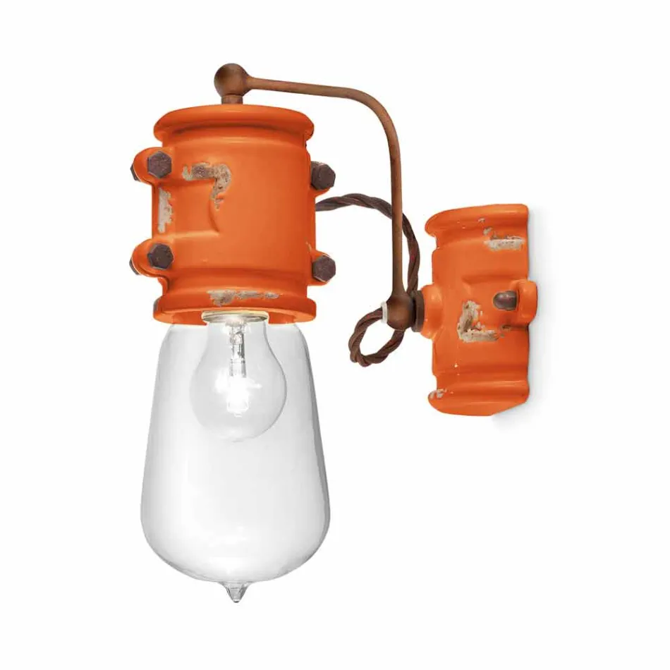 centro de atención Applique hecho a mano de cerámica de estilo urbano Bet Ferroluce viadurini