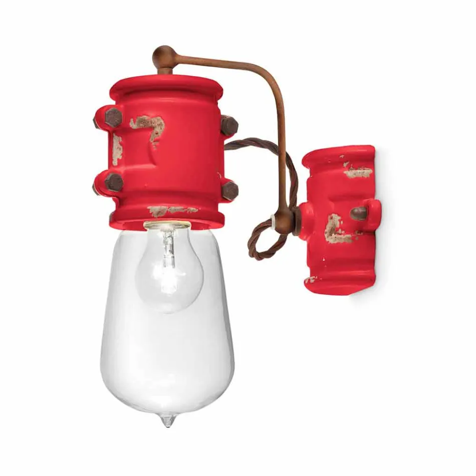 centro de atención Applique hecho a mano de cerámica de estilo urbano Bet Ferroluce viadurini