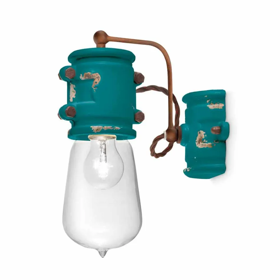 centro de atención Applique hecho a mano de cerámica de estilo urbano Bet Ferroluce viadurini