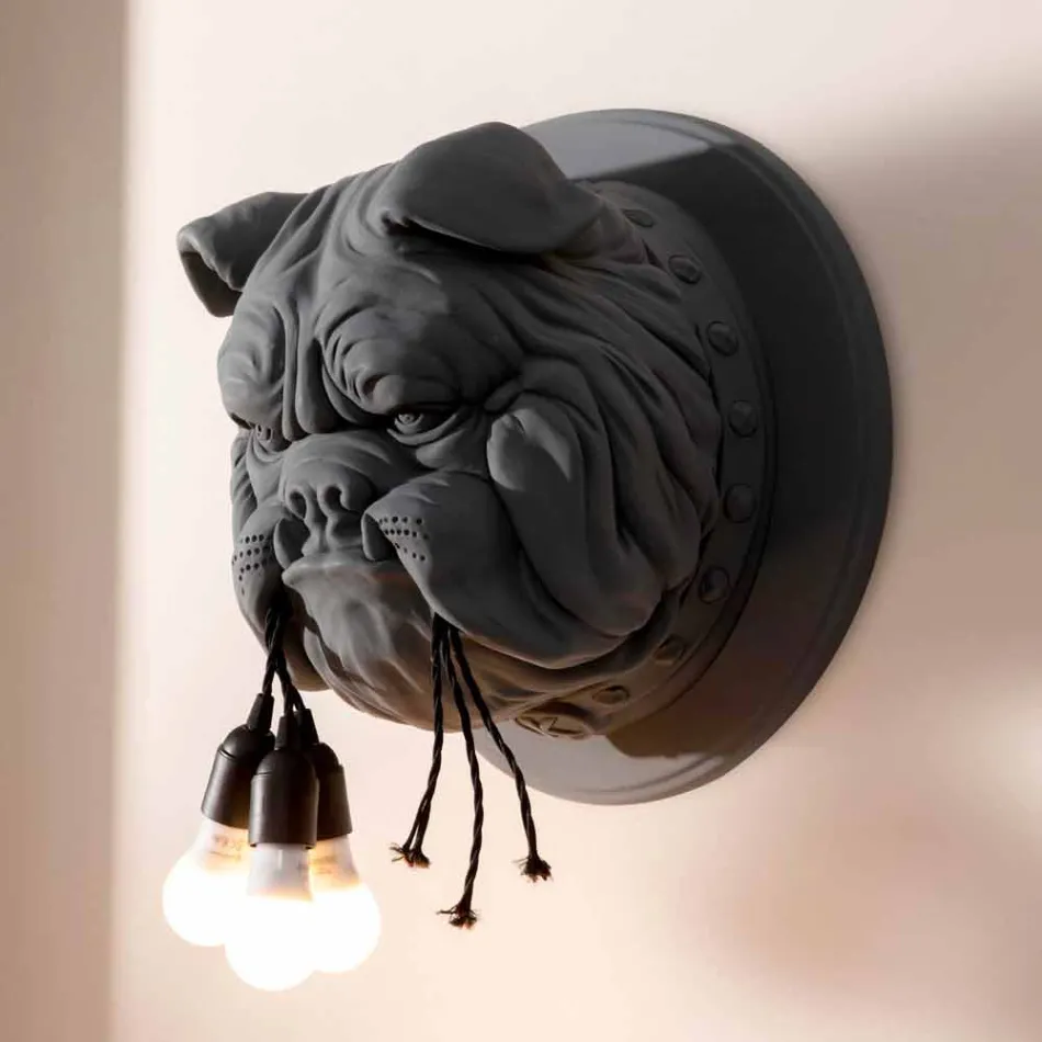 Aplique de pared con 3 luces en cerámica gris o blanca de diseño moderno - Dogbull viadurini