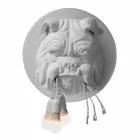 Aplique de pared con 3 luces en cerámica gris o blanca de diseño moderno - Dogbull viadurini