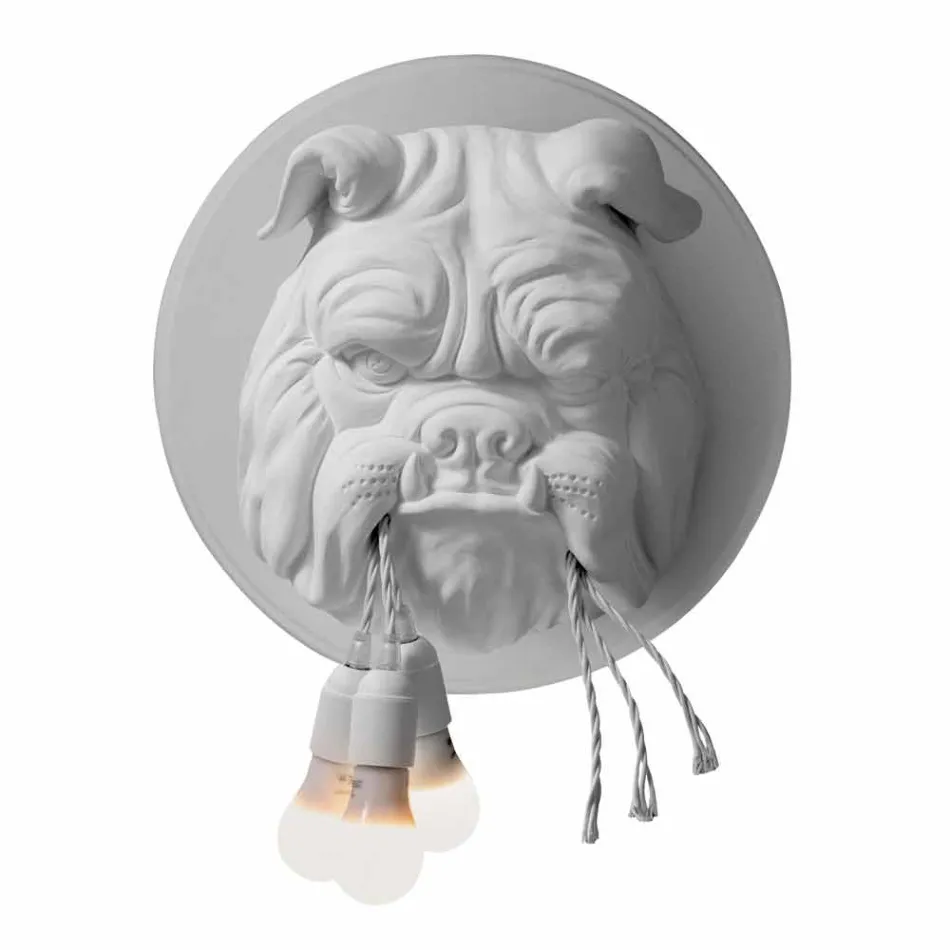 Aplique de pared con 3 luces en cerámica gris o blanca de diseño moderno - Dogbull viadurini